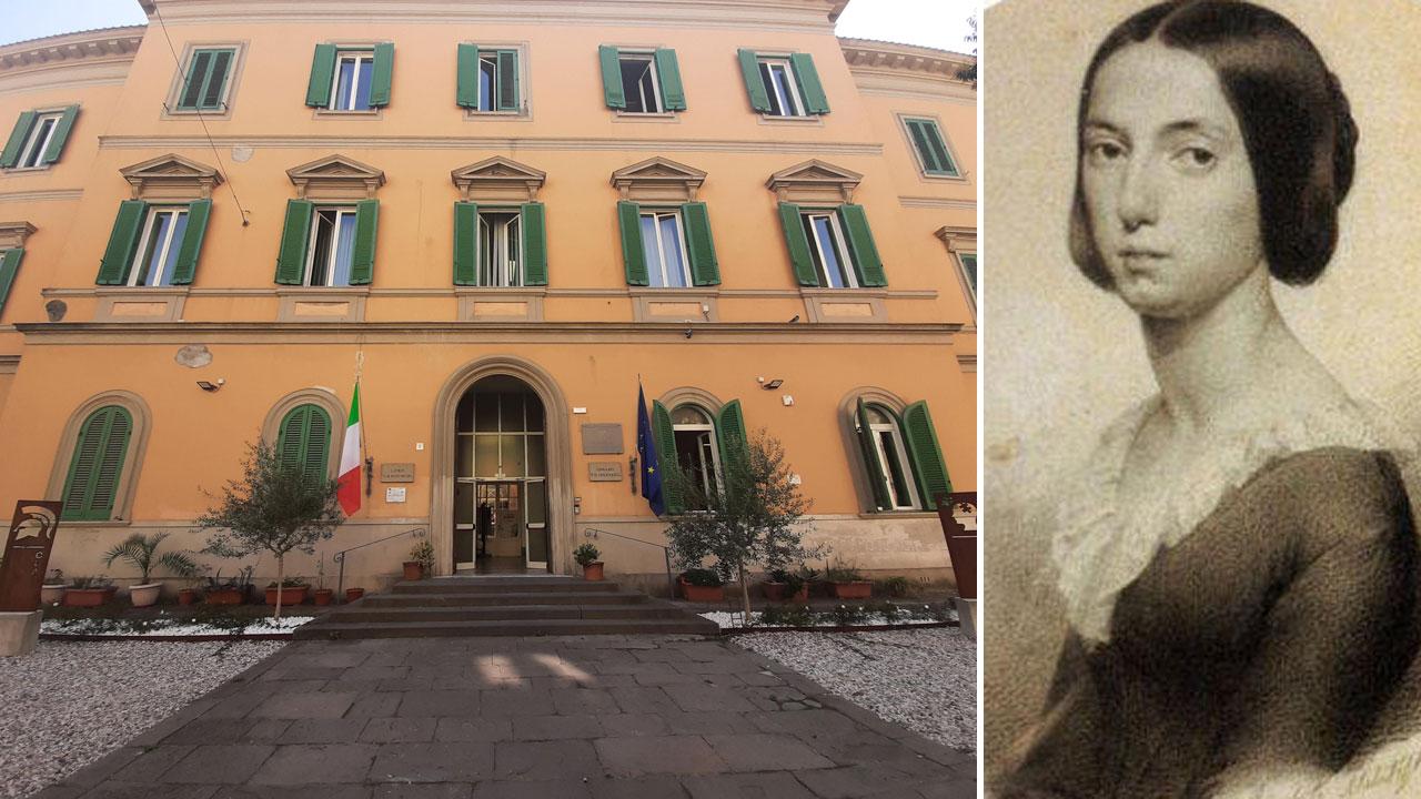 La sede del liceo e accanto Angelica Palli