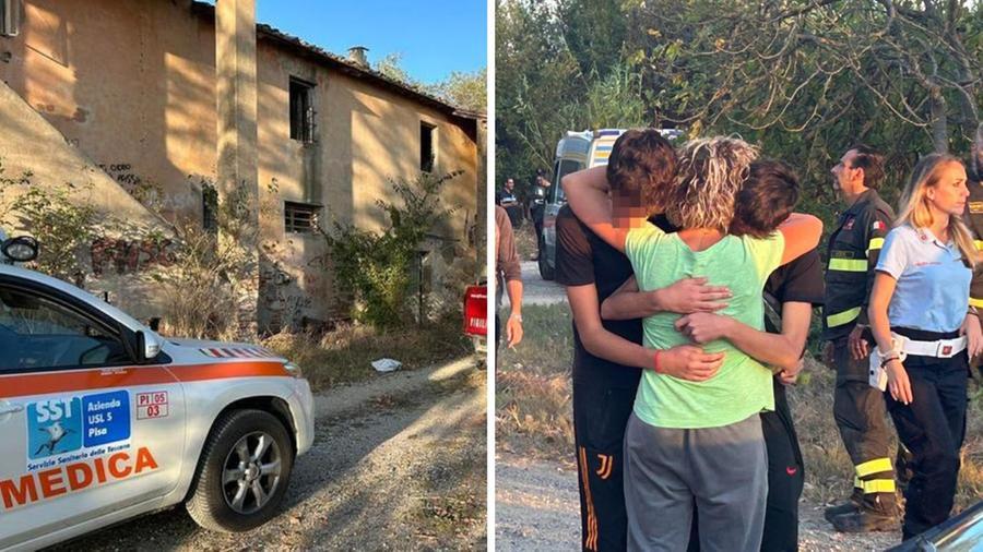 
	Il casolare e la disperazione degli amici (foto Franco Silvi)

