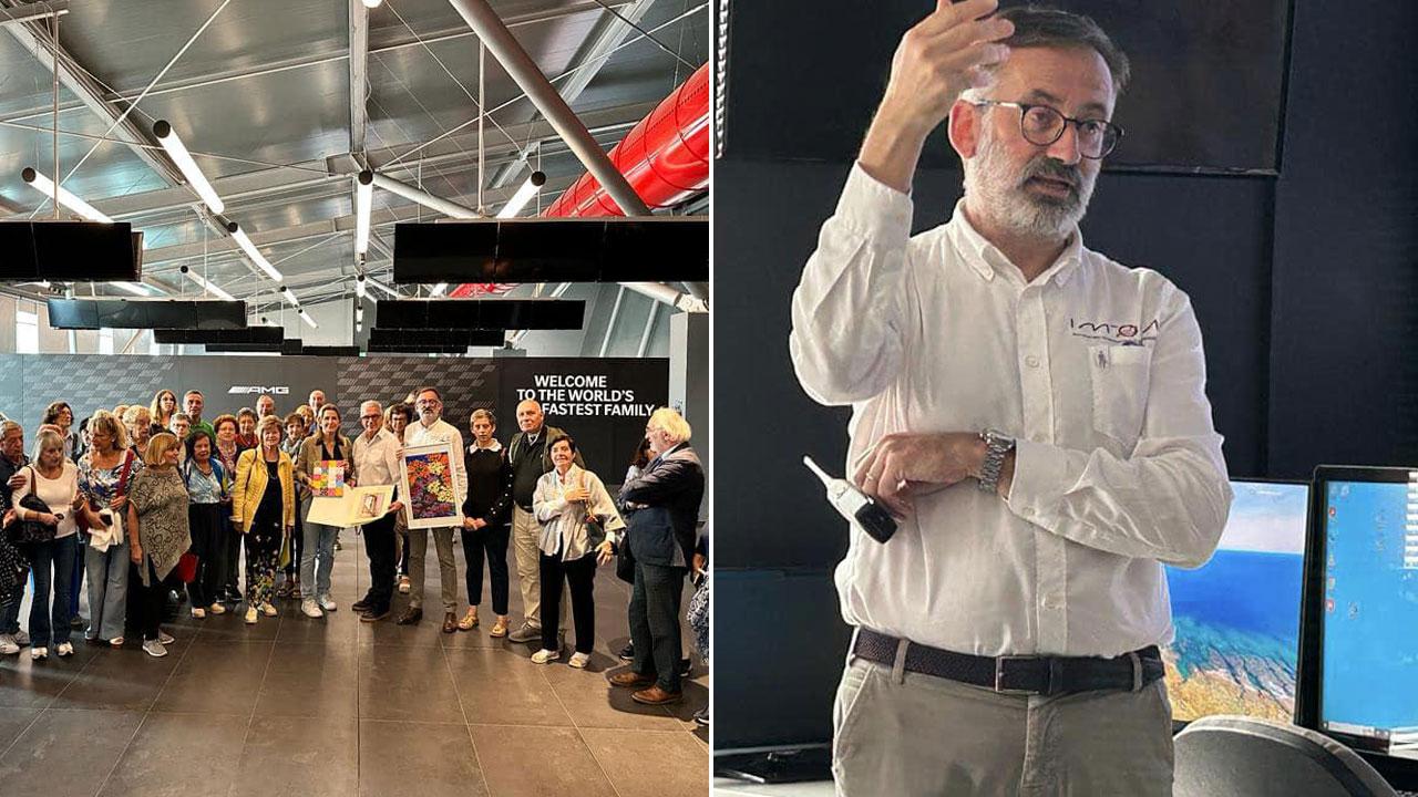 La delegazione volterrana a Imola. A destra Pietro Benvenuti