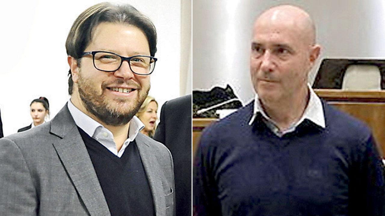 A sinistra il segretario della federazione provinciale livornese del Pd Alessandro Franchi. A destra il capogruppo di Cecina Insieme Federico Pazzaglia