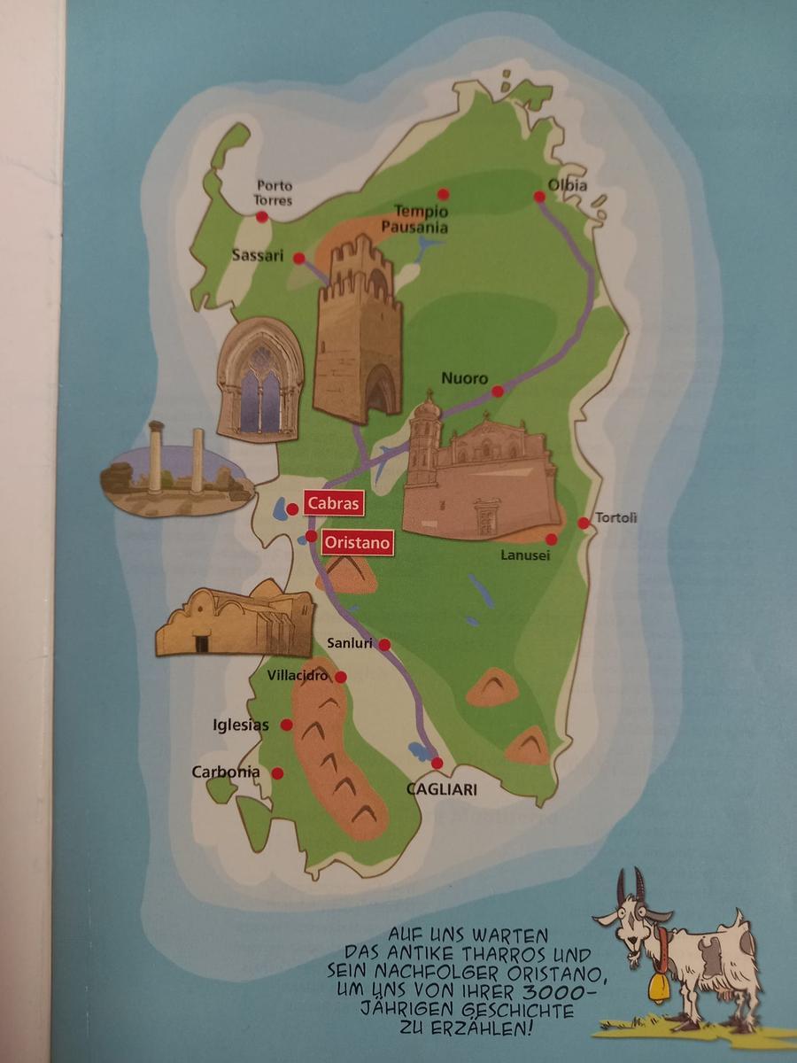 
	Una delle pagine del libretto, con la capretta che esprime banalit&agrave; in tedesco

