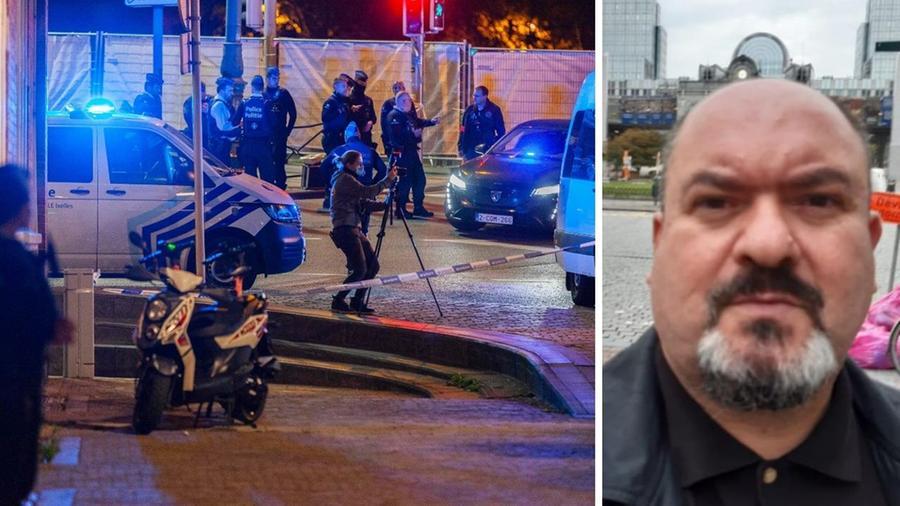 Il luogo dell'attentato di Bruxelles e Gianluca Cerri