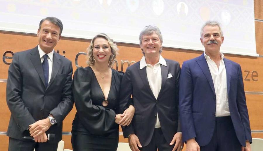 
	Da sinistra Giuseppe Salvini,Veronica Bellandi Bulgari, Giancarlo Antognoni e Leonardo Bassilichi

