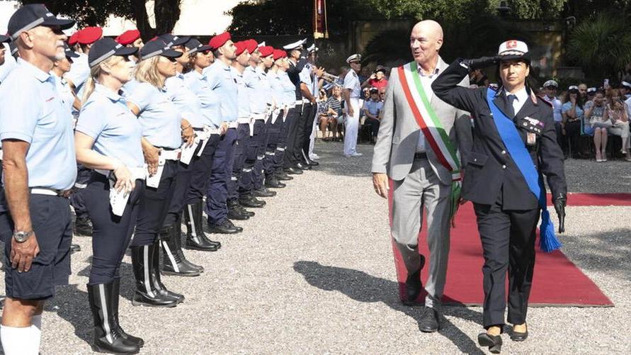 Antonella Maritan alla festa della polizia municipale