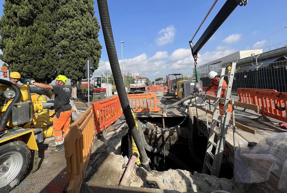 Il cantiere di via Battelli