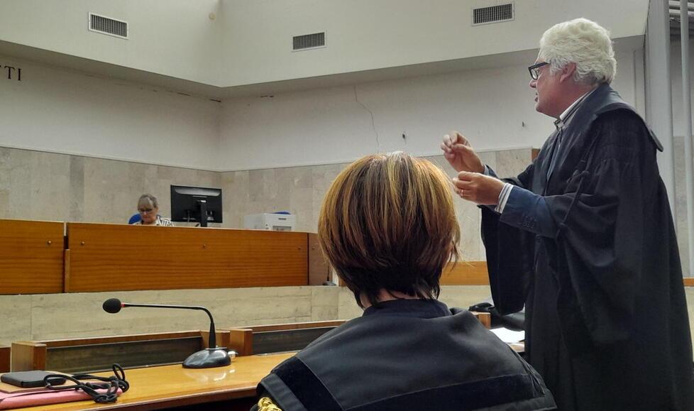 L’avvocato Francesco Amerini durante il processo di ieri pomeriggio
