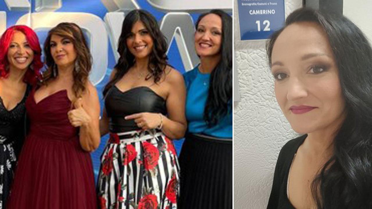 Sonia Saccu, in due momenti prima della registrazione del programma