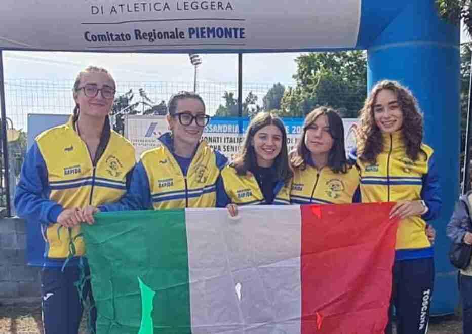 La formazione dell’Atletica Prato che ha conquistato il titolo italiano