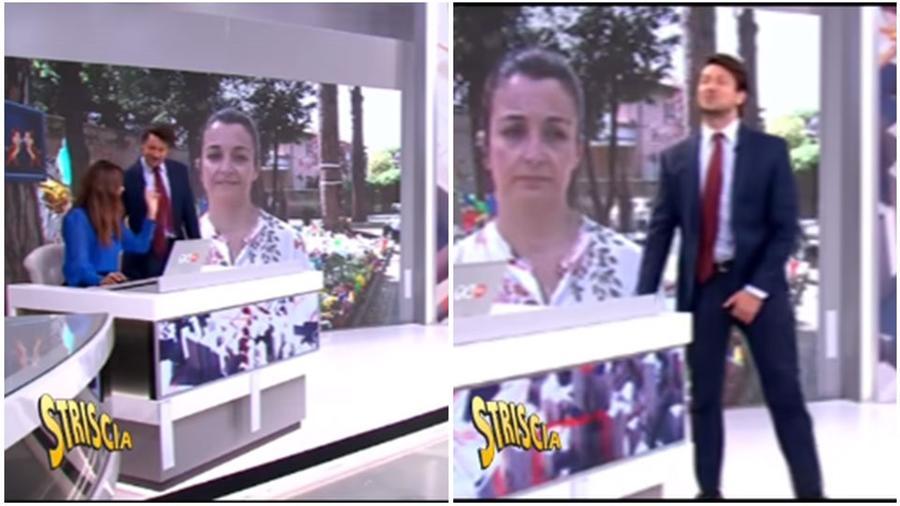 Striscia la Notizia e il fuorionda di Giambruno con la collega: «Perché non ti ho incontrata prima?»
