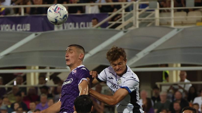 Milenkovic in azione durante l’ultima partita con l’Atalanta