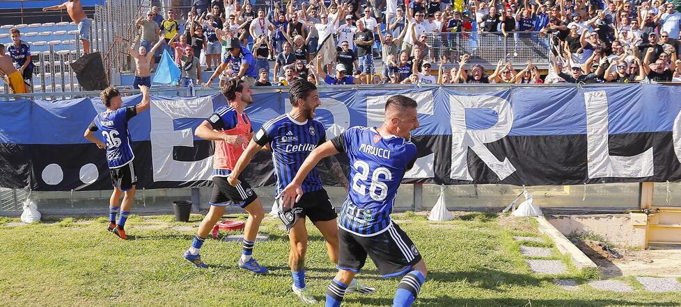 La gioia dei giocatori nerazzurri