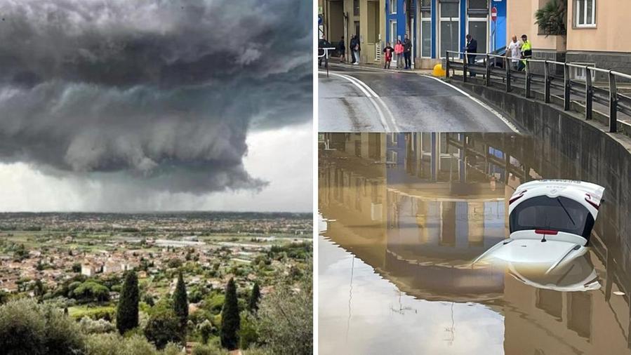 Due foto di maltempo nei giorni scorsi in Toscana