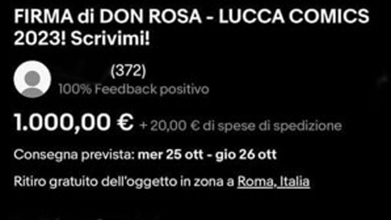 Lucca Comics, mille euro per avere un autografo: l’asta sul web scatena la polemica