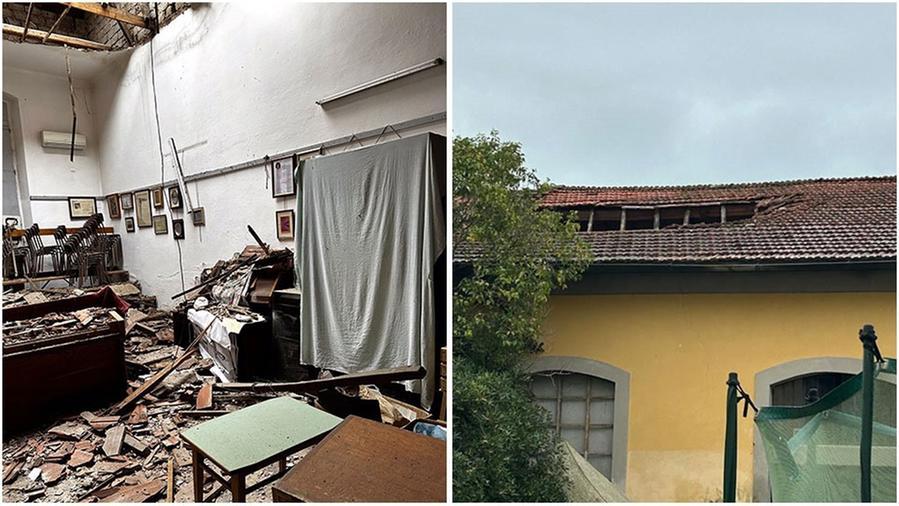 Forte dei Marmi, crolla il tetto del magazzino dove provano banda e corale – Video
