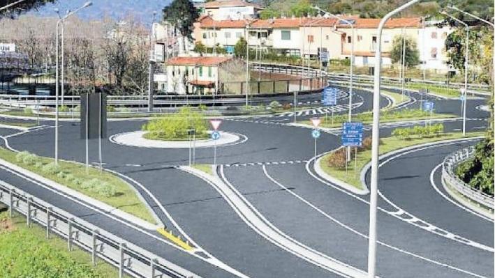 Il rendering delle due rotatorie gemelle che dovrebbero essere realizzate allo svincolo autostradale di Montecatini sul territorio comunale di Pieve a Nievole