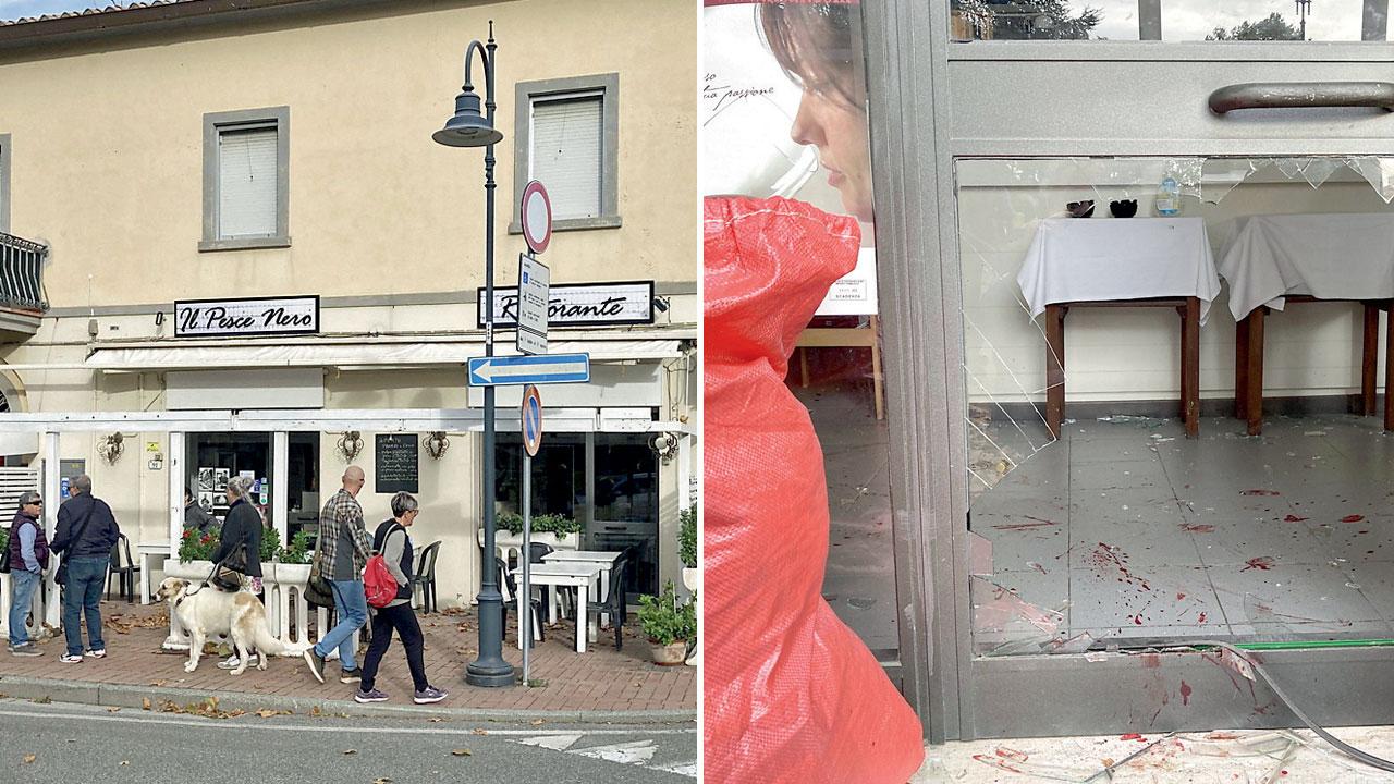 Vada, cinghiale sfonda porta a vetri, entra nel ristorante e fa danni. Il titolare: «Quando è uscito si è buttato nella fontana»