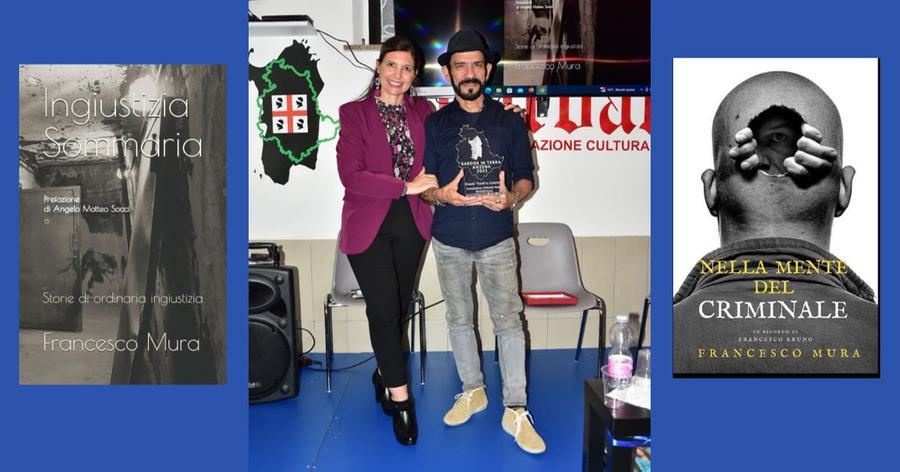 
	Nicoletta Menneas e Francesco Mura (ai lati le copertine dei due libri di Francesco Mura)

