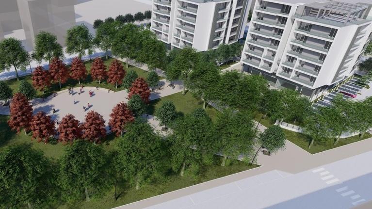 Il rendering di come diventerà piazza Boccaccio a Scandicci