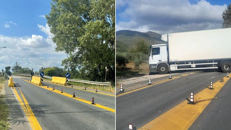 Vicopisano, divieto ignorato: tir incastrati. Più controlli sul ponte della Botte