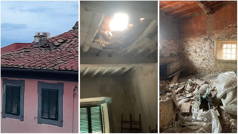 Livorno, infiltrazioni e cedimenti: crolla una parte del tetto di un palazzo in via Garibaldi