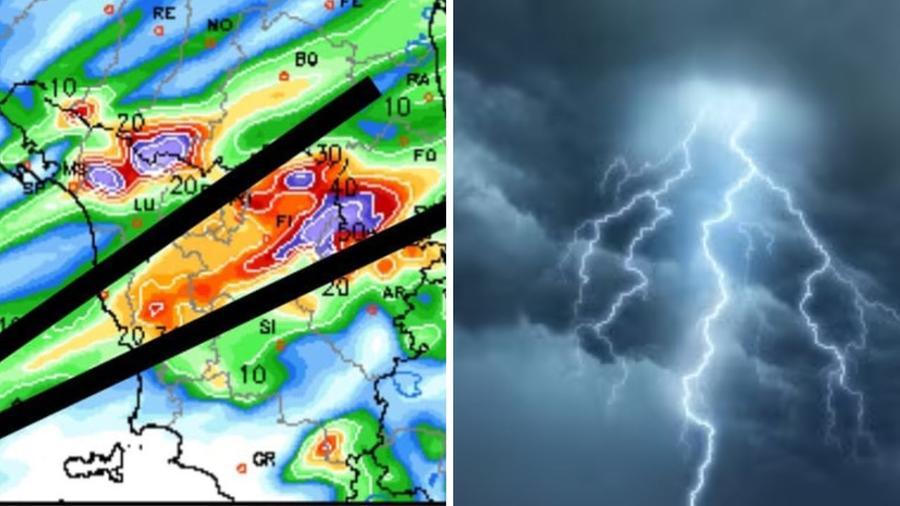 
	Nella mappa le aree indicate a rischio forti piogge per la serata di sabato 4 novembre

