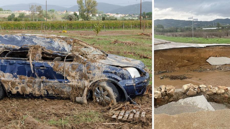 
	L'auto e il ponte crollato (foto Yuri Autovino)

