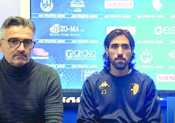 
	Giordano Trovade (a destra) durante la conferenza stampa

