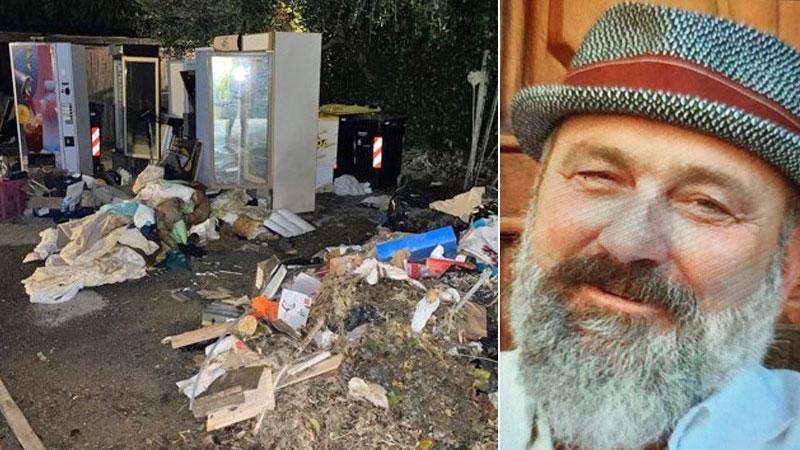 Il parcheggio del ristorante La Bussola dopo l’alluvione e sotto il titolare Moreno Ianda