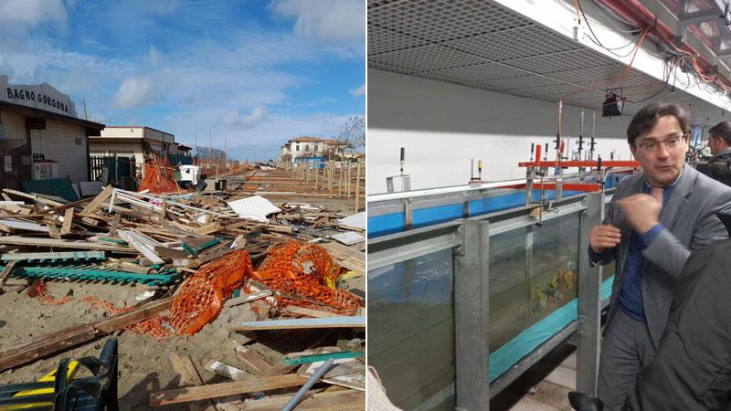 Maltempo, studio in laboratorio per difendere Marina di Pisa: il progetto e gli obiettivi