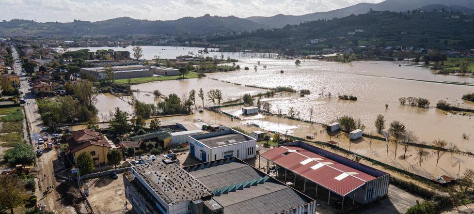 L’area di Ponte Torto invasa dall’acqua dello Stella (foto Nucci)