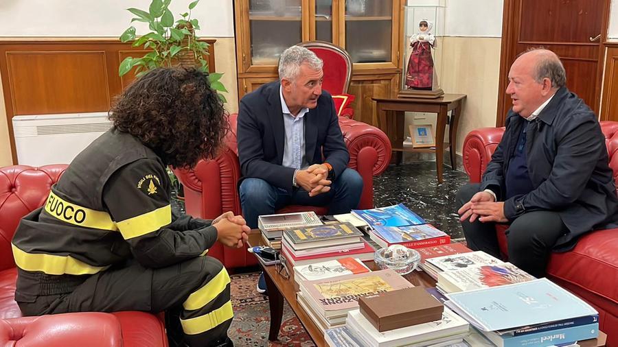 
	Un momento dell'incontro tra Conoci e Giordano

