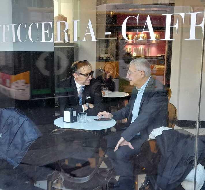 Alessandro Guarducci con il segretario provinciale FdI Giacomo Lensi