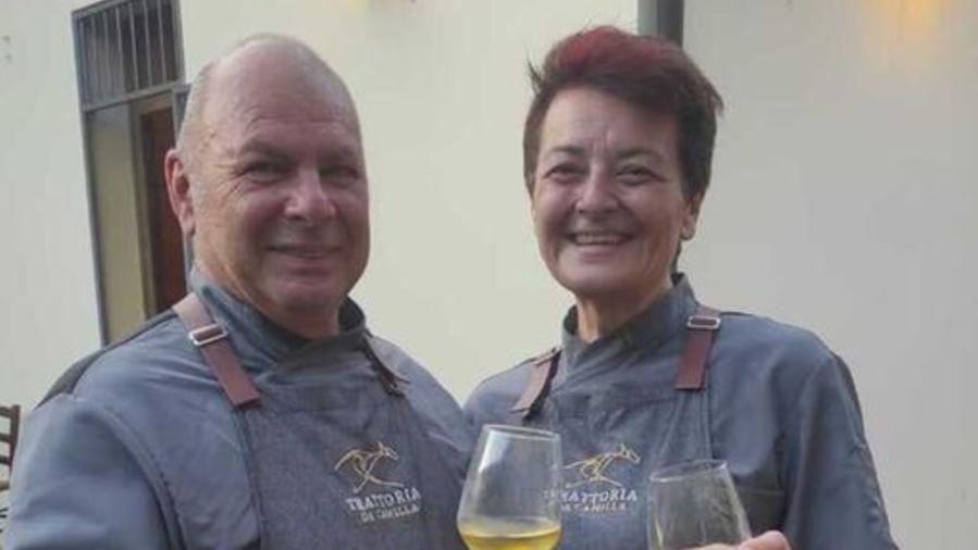 Massimo e Diana titolari della trattoria