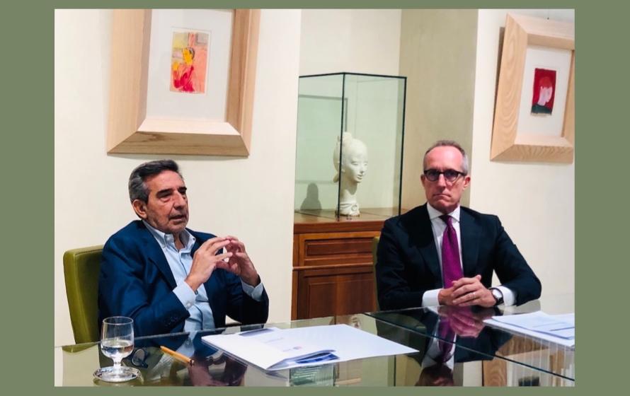 Giacomo Spissu presidente della Fondazione di Sardegna con Carlo Meloni direttore generale della Fondazione