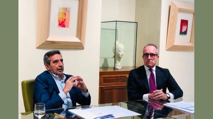 Giacomo Spissu presidente della Fondazione di Sardegna con Carlo Meloni direttore generale della Fondazione