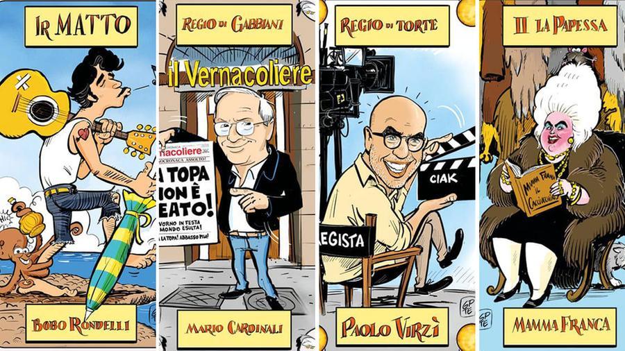 Protti, Virzì, Bobo, Ruffini, Cardinali & c.: a Livorno i tarocchi raccontano la città, i suoi personaggi e le tradizioni