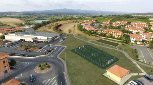 
	Il rendering del nuovo supermercato Lid e dell&rsquo;area della Ladronaia con tanto di viabilit&agrave;, nuovo

