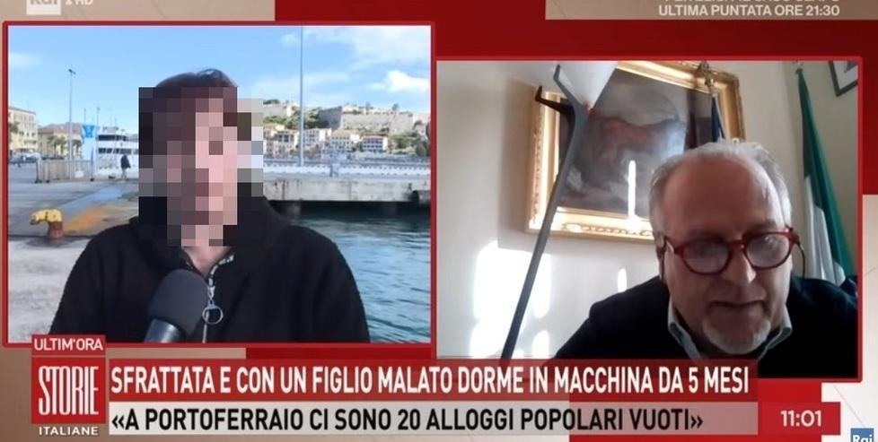 La madre di 45 anni e il sindaco Angelo Zini collegati con la Rai per discutere del caso