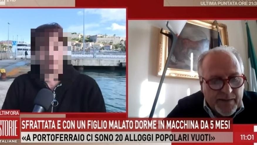 La madre di 45 anni e il sindaco Angelo Zini collegati con la Rai per discutere del caso