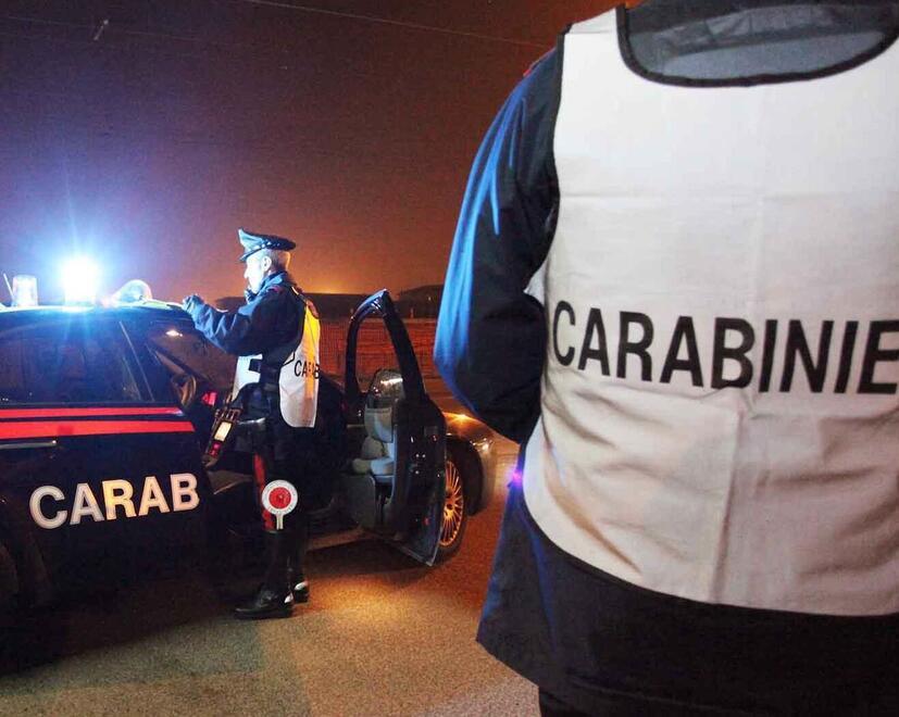 Un posto di blocco dei carabinieri