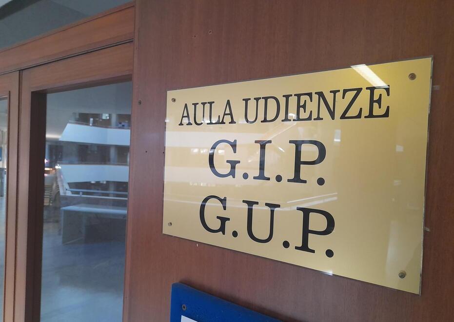 L’aula dell’udienza preliminare al palazzo di giustizia