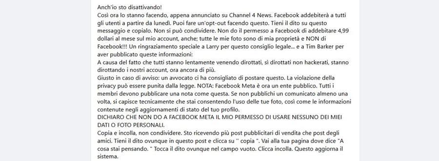 Facebook a pagamento? L’ennesima bufala dilaga sui social