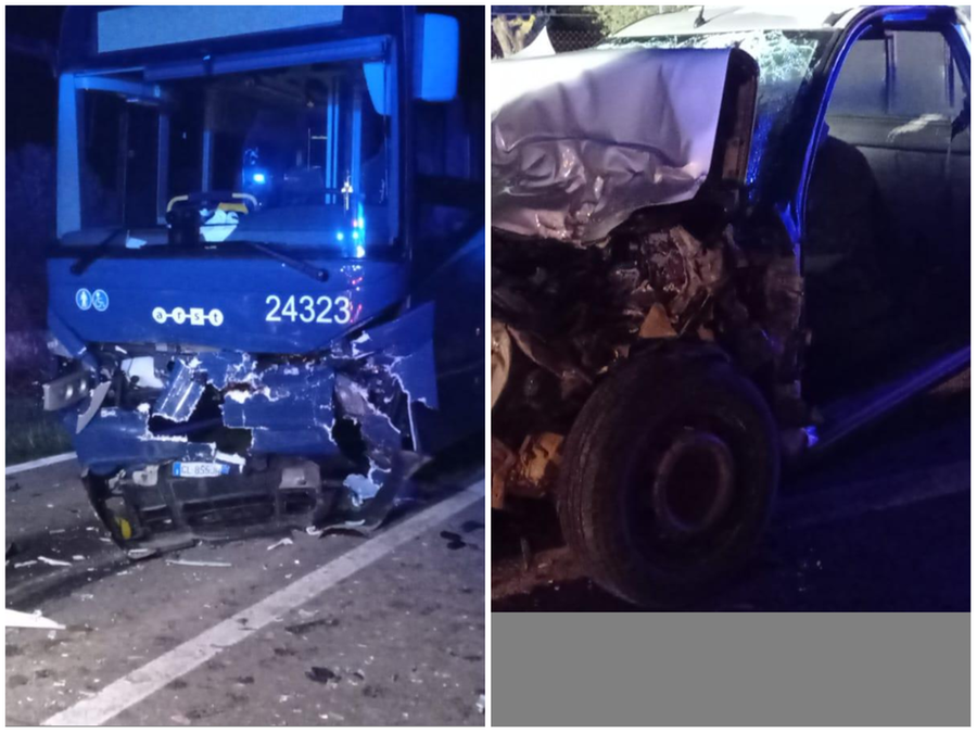 Scontro frontale tra un pullman dell’Arst e un furgone sulla Villasor-Villacidro: un morto e un ferito, strada bloccata