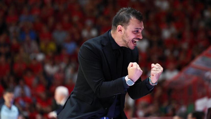 Il coach di Estra Pistoia Basket Nicola Brienza, in biancorosso dal 26 giugno 2021 (foto Nucci)