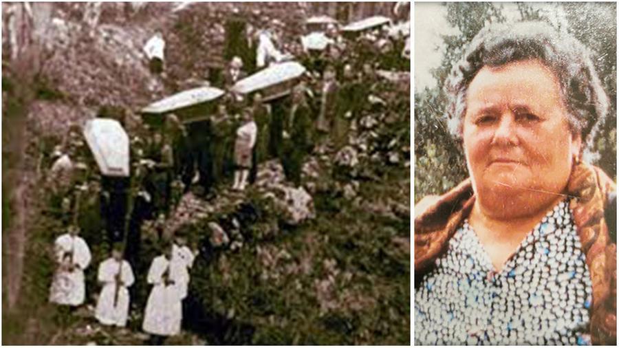 
	Un&rsquo;immagine storica con le bare portate a spalla&nbsp;di alcune vittime dell&rsquo;eccidio&nbsp;nazi-fascista del 12 agosto 1944 a Sant&rsquo;Anna&nbsp;di Stazzema&nbsp;in Versilia e Lilia Pardini

