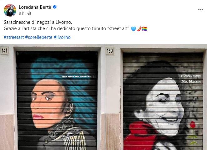 Livorno, Loredana Bertè e Mia Martini ritratte sulle saracinesche: chi è l’artista ringraziato dalla regina del rock