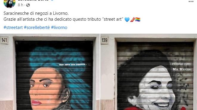 Livorno, Loredana Bertè e Mia Martini ritratte sulle saracinesche: chi è l’artista ringraziato dalla regina del rock
