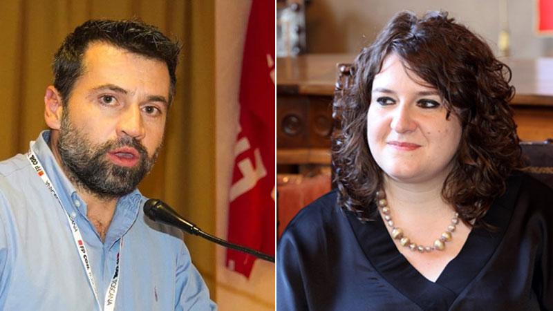 Il responsabile sindacaledella Fp Cgil di Pistoia e Prato per le funzioni locali Riccardo Cappellin e l’assessora al bilancio del Comune di Pistoia Margherita Semplici