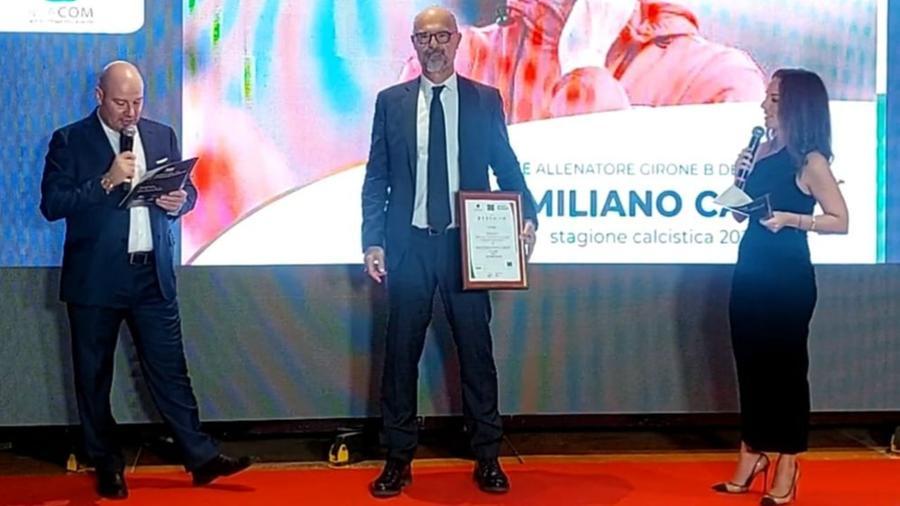
	Max Canzi premiato al Gran Gal&agrave; del Calcio (Foto uff. stampa Us Citt&agrave; di Pontedera)

