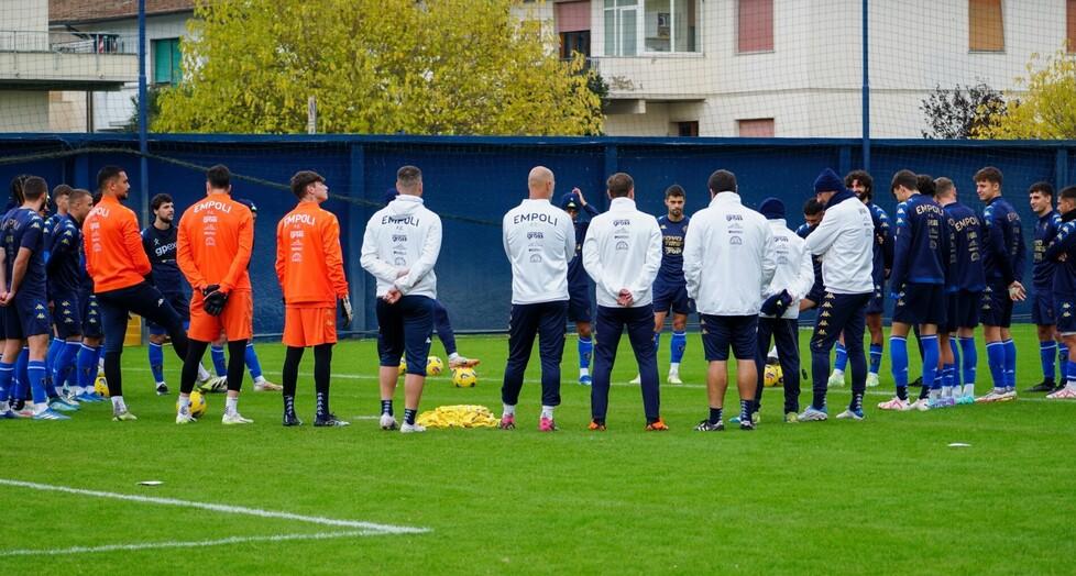 Una seduta di allenamento al Sussidiario della scorsa settimana della squadra guidata da mister Andreazzoli (Foto Empoli Fc)